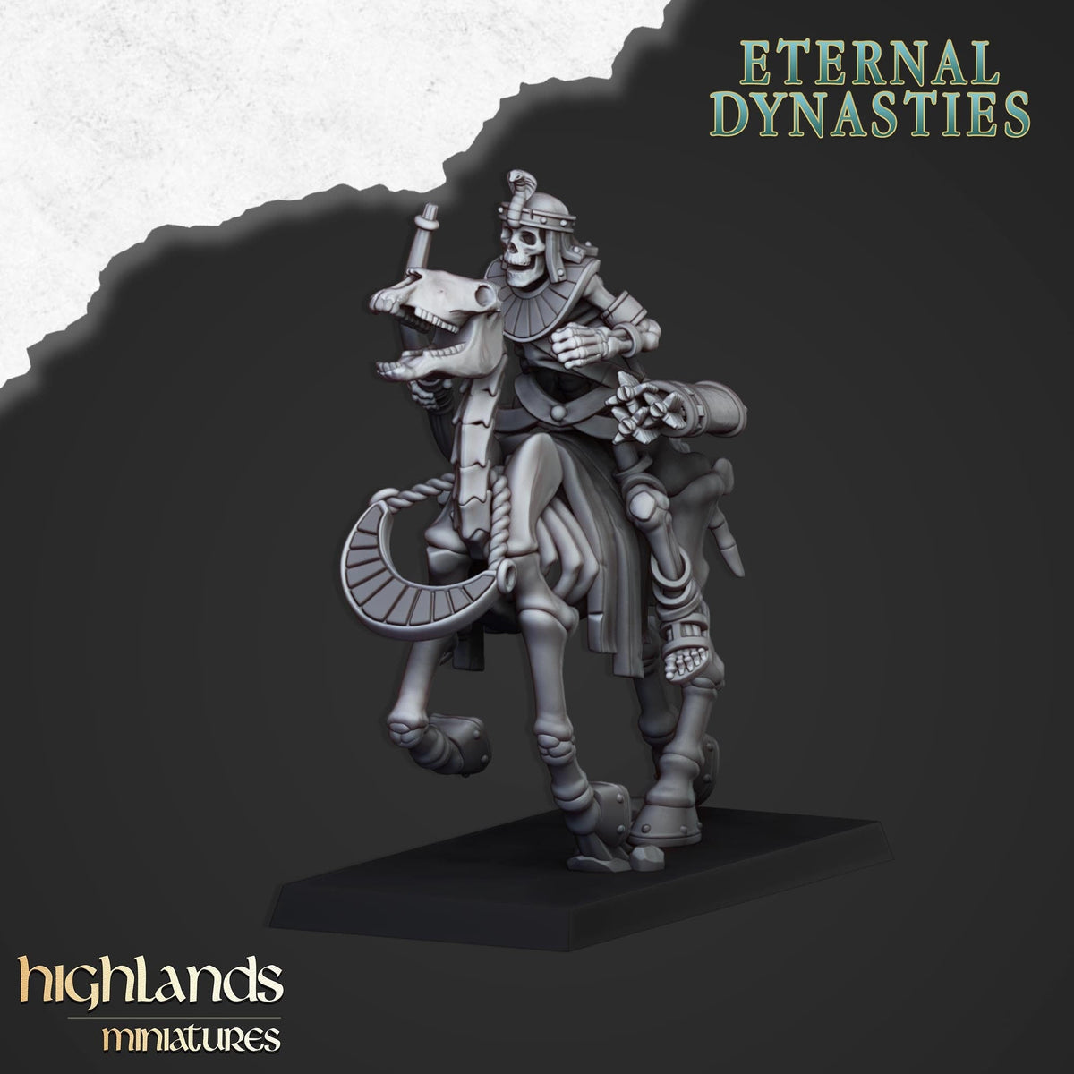 Ancient Skeletal Cavalry with Bows - Highlands Miniatures | Undead | Skeleton | Lich | Horse | Desert | Fantasy | Pathfinder | Wargaming-5