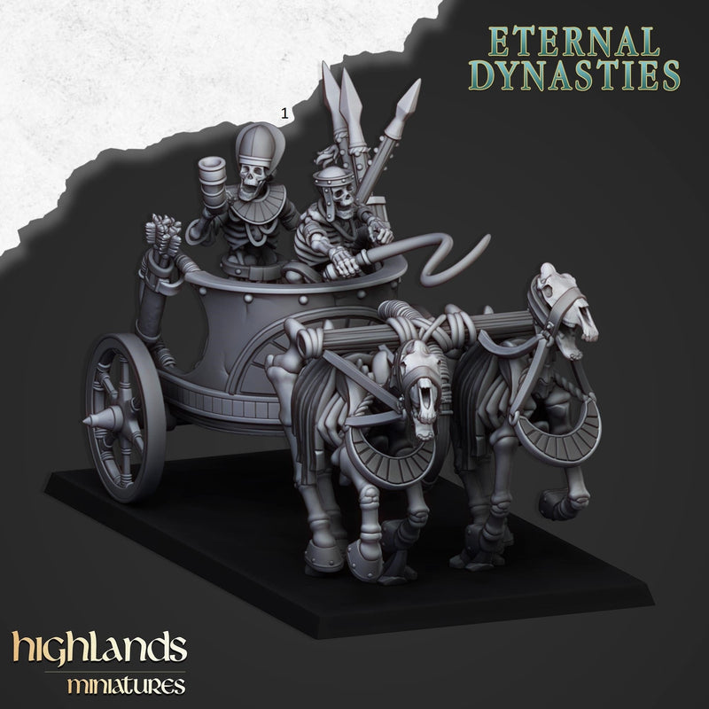 Ancient Skeletal Chariots - Highlands Miniatures | Undead | Skeleton | Lich | Horse | Desert | Fantasy | Pathfinder | Wargaming-2