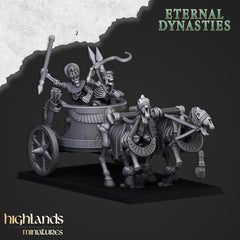 Ancient Skeletal Chariots - Highlands Miniatures | Undead | Skeleton | Lich | Horse | Desert | Fantasy | Pathfinder | Wargaming-3