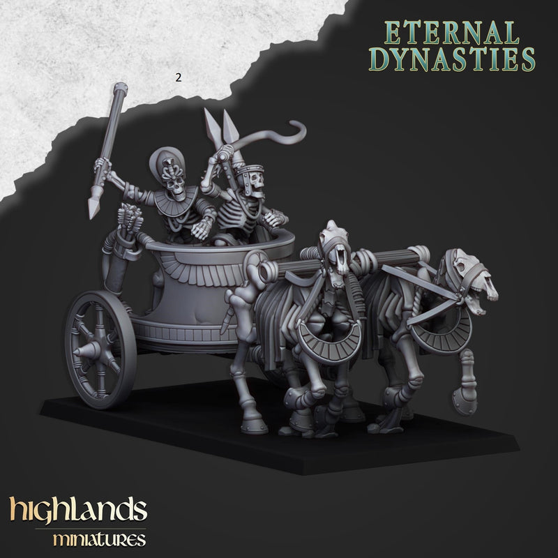 Ancient Skeletal Chariots - Highlands Miniatures | Undead | Skeleton | Lich | Horse | Desert | Fantasy | Pathfinder | Wargaming-3