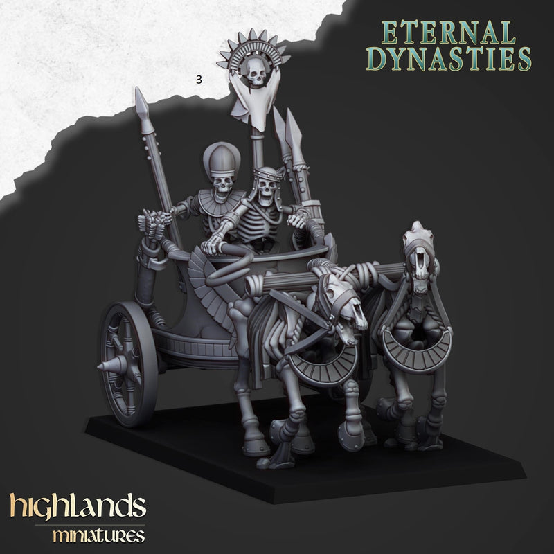 Ancient Skeletal Chariots - Highlands Miniatures | Undead | Skeleton | Lich | Horse | Desert | Fantasy | Pathfinder | Wargaming-4