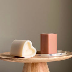 Heart Soy Pillar Candle | Minimalist Home Decor-1