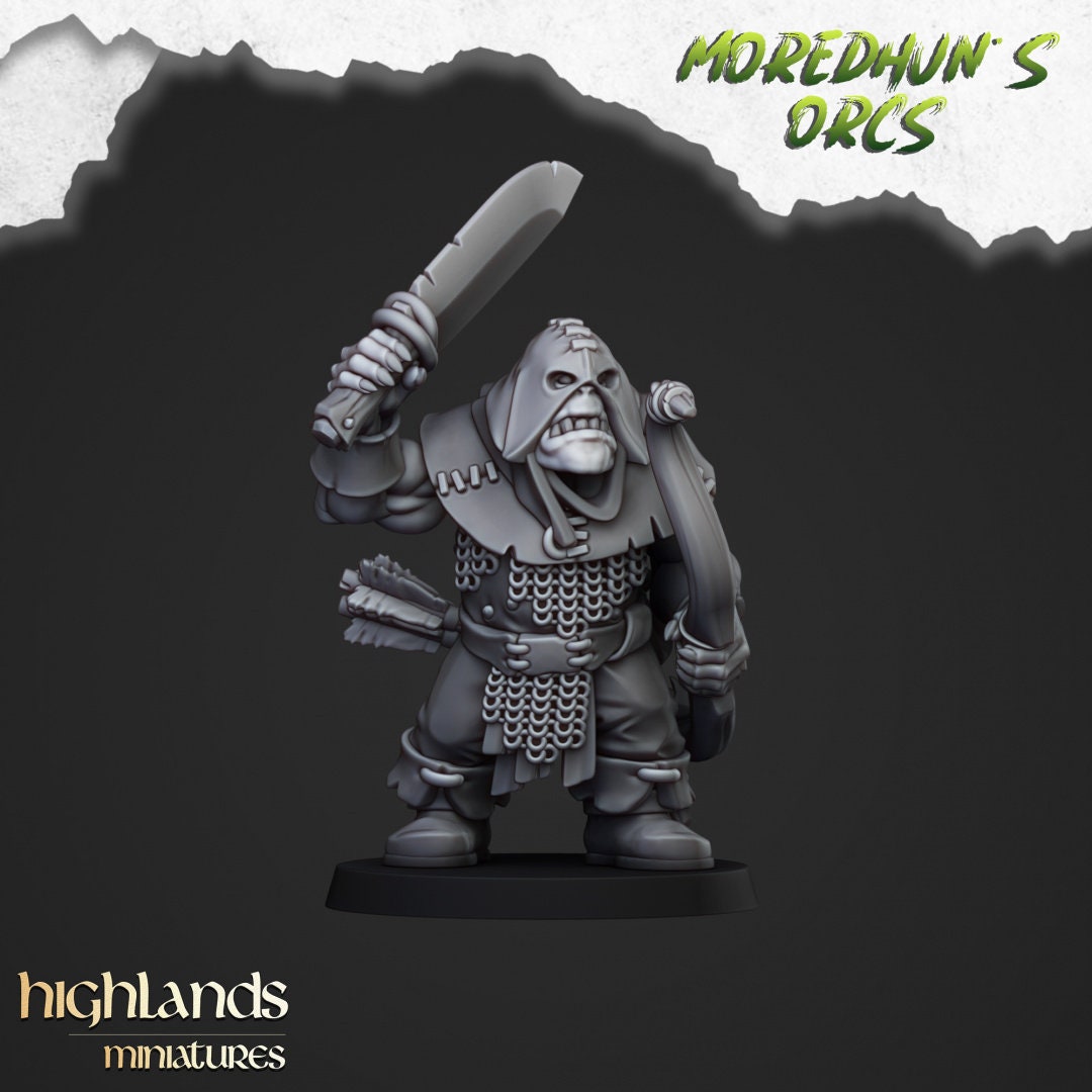 Orc Archers - Highlands Miniatures | Goblin | Black Orc | Ork | Orcs | Warrior | Fantasy | Pathfinder | Wargaming | Squad | Bowmen | Ranged-3