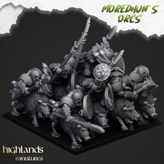 Mounted Orcs with spears - Highlands Miniatures | Boar | Black Orc | Ork | Orcs | Warrior | Fantasy | Pathfinder | Wargaming | Cavalry-1