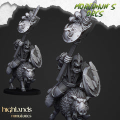 Mounted Orcs with spears - Highlands Miniatures | Boar | Black Orc | Ork | Orcs | Warrior | Fantasy | Pathfinder | Wargaming | Cavalry-2