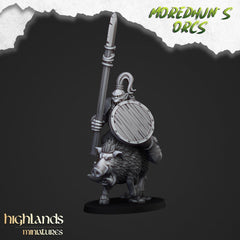 Mounted Orcs with spears - Highlands Miniatures | Boar | Black Orc | Ork | Orcs | Warrior | Fantasy | Pathfinder | Wargaming | Cavalry-5