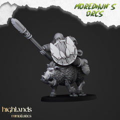 Mounted Orcs with spears - Highlands Miniatures | Boar | Black Orc | Ork | Orcs | Warrior | Fantasy | Pathfinder | Wargaming | Cavalry-6
