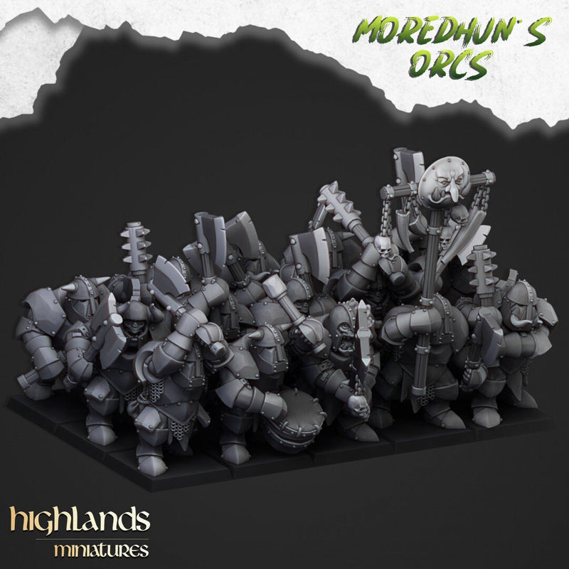 Armored Orc Warriors - Highlands Miniatures | Goblin | Black Orc | Ork | Orcs | Warrior | Fantasy | Pathfinder | Wargaming | Squad | Heavy-1