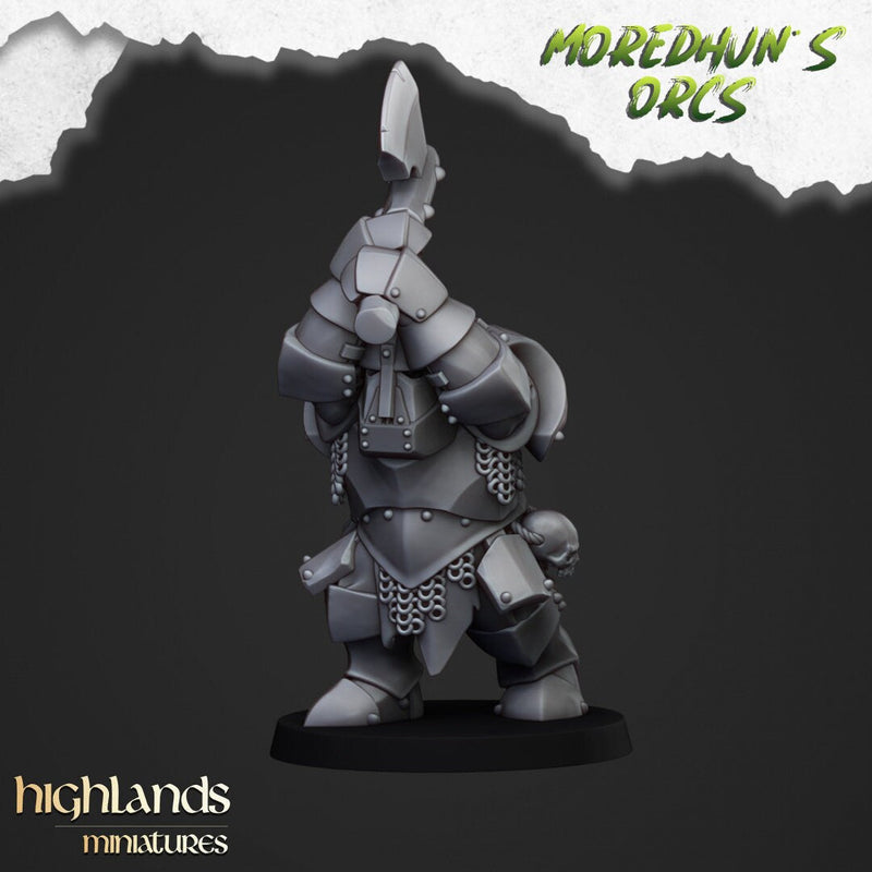 Armored Orc Warriors - Highlands Miniatures | Goblin | Black Orc | Ork | Orcs | Warrior | Fantasy | Pathfinder | Wargaming | Squad | Heavy-6