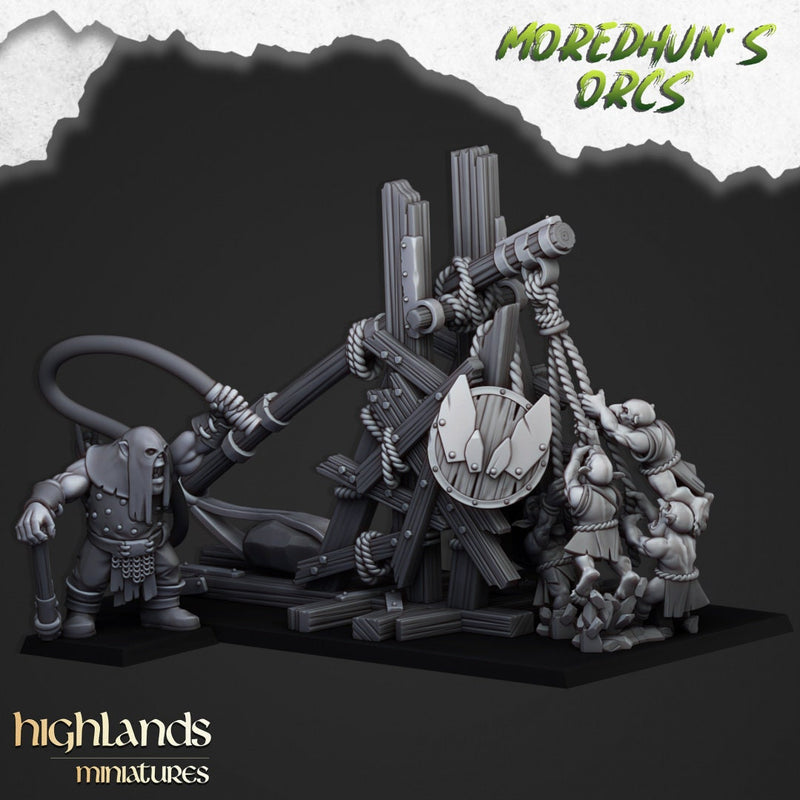 Orc Stonethrower - Highlands Miniatures | Goblin | Black Orc | Ork | Orcs | Siege | Fantasy | Pathfinder | Wargaming | Catapult | Artillery-1