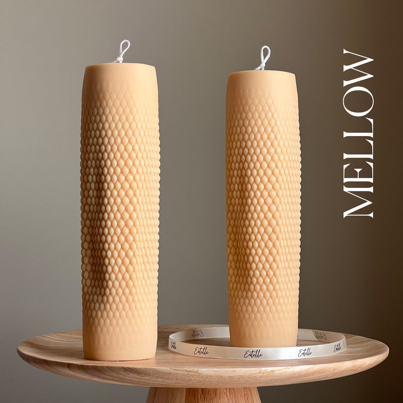 Tall Dotted Soy Pillar Candle | Minimalist Home Decor-4
