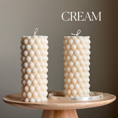 Tall Bubble Soy Pillar Candle | Minimalist Home Decor-3