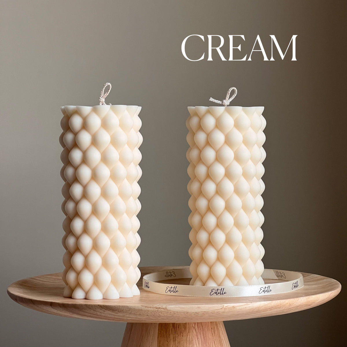 Tall Bubble Soy Pillar Candle | Minimalist Home Decor-3