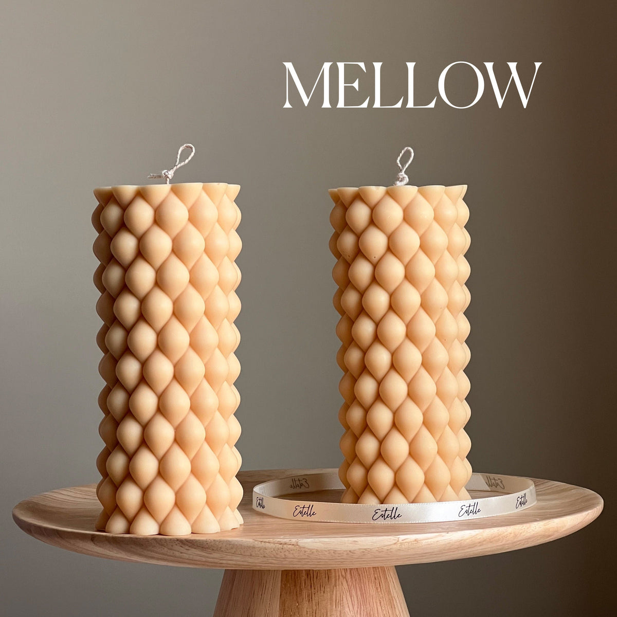 Tall Bubble Soy Pillar Candle | Minimalist Home Decor-4