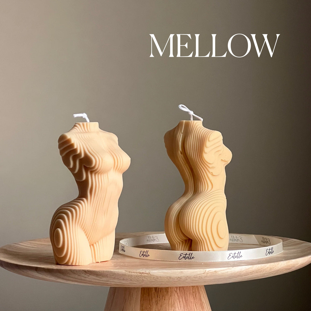 Geometric Woman Torso Candle: Handmade Vegan Soy Wax Sculpture-5