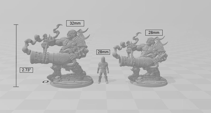 Male Ogre Marauder with Cannon - Artisan Guild | DnD | Fighter | Barbarian | Monster | Pathfinder | TTRPG | Wargaming, Frostgrave, Artillery-3