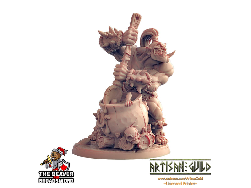 Ogre with Dwarf Stew - Artisan Guild | DnD | Fighter | Barbarian | Monster | Pathfinder | TTRPG | Wargaming, Frostgrave, Cook, Chef, Hero-1