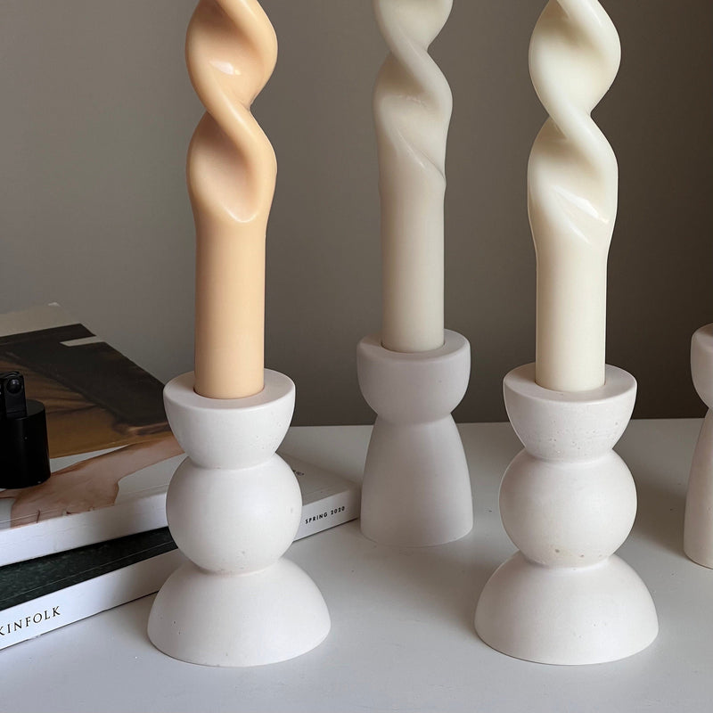 Twisted Taper Candle: Handmade Soy Wax Dinner Candle-3