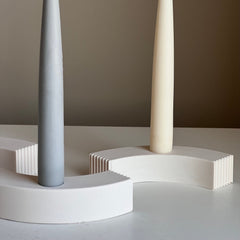 Minimal Jesmonite Candlestick Holder: Geometric Taper Candle Decor-2