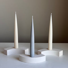 Handmade Soy Wax Taper Candle: Classic Pastel Unscented Dinner Candle-2