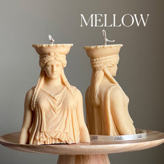 Caryatid Statue Candle: Sculptural Soy Wax Pillar Candle-5