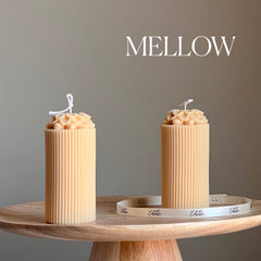 Sculptural Flower Soy Pillar Candle: Minimalist Home Decor-5