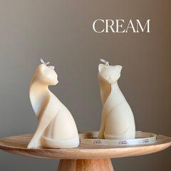 Handmade Soy Cat Candle | Unscented Decorative Pillar-4