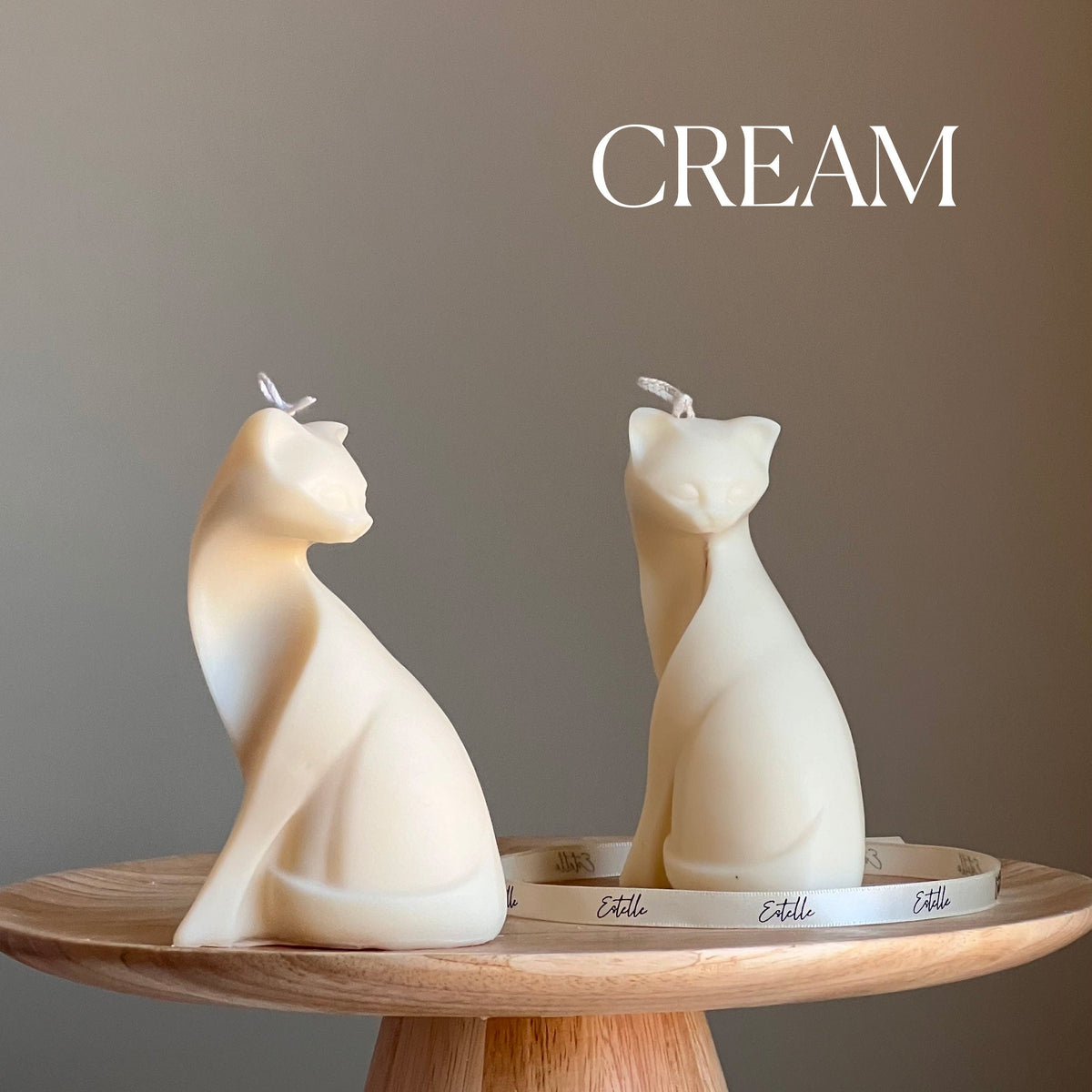 Handmade Soy Cat Candle | Unscented Decorative Pillar-4