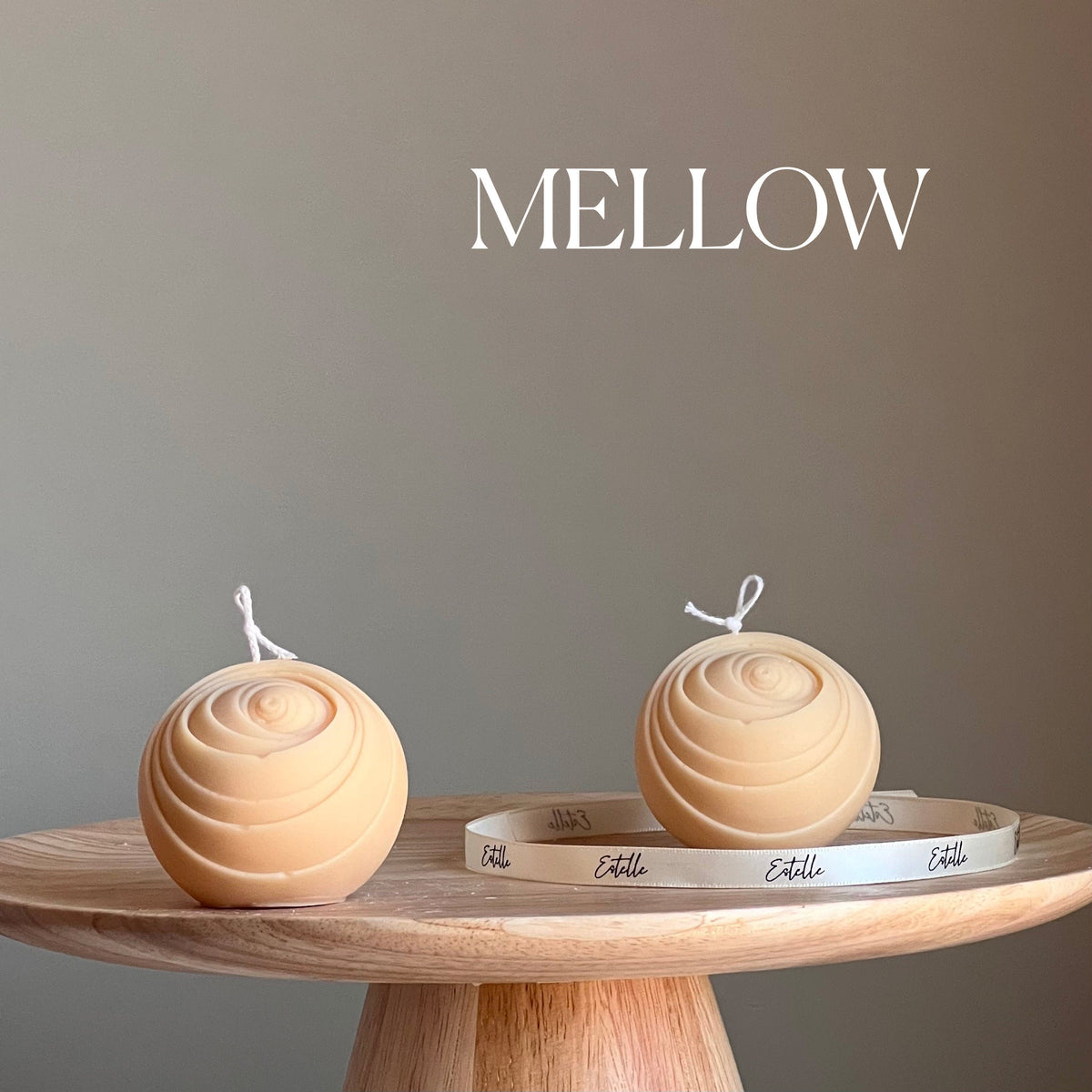 Lined Ball Soy Candle: Sculptural Home Decor-5