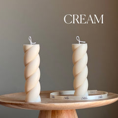 Swirl Soy Pillar Candle: Sculptural Home Decor-3