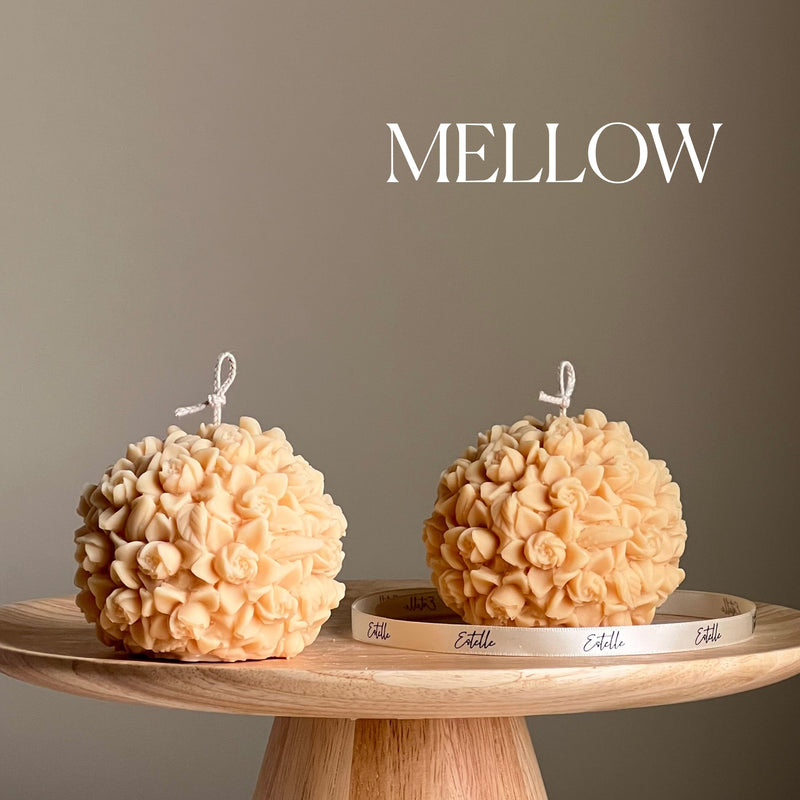 Flower Ball Candle: Handmade Soy Vegan Home Decor-4