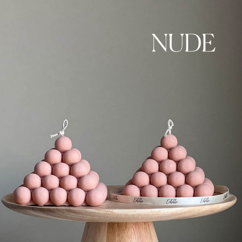 Large Bubble Pyramid Candle: Handmade Soy Vegan Home Decor-2