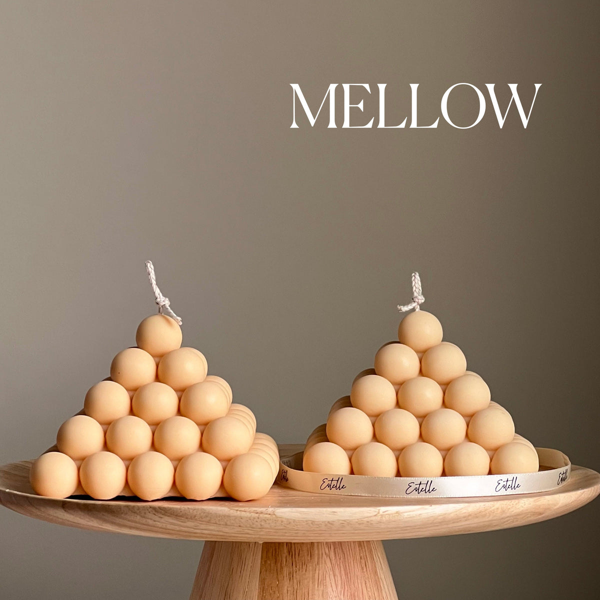 Large Bubble Pyramid Candle: Handmade Soy Vegan Home Decor-4