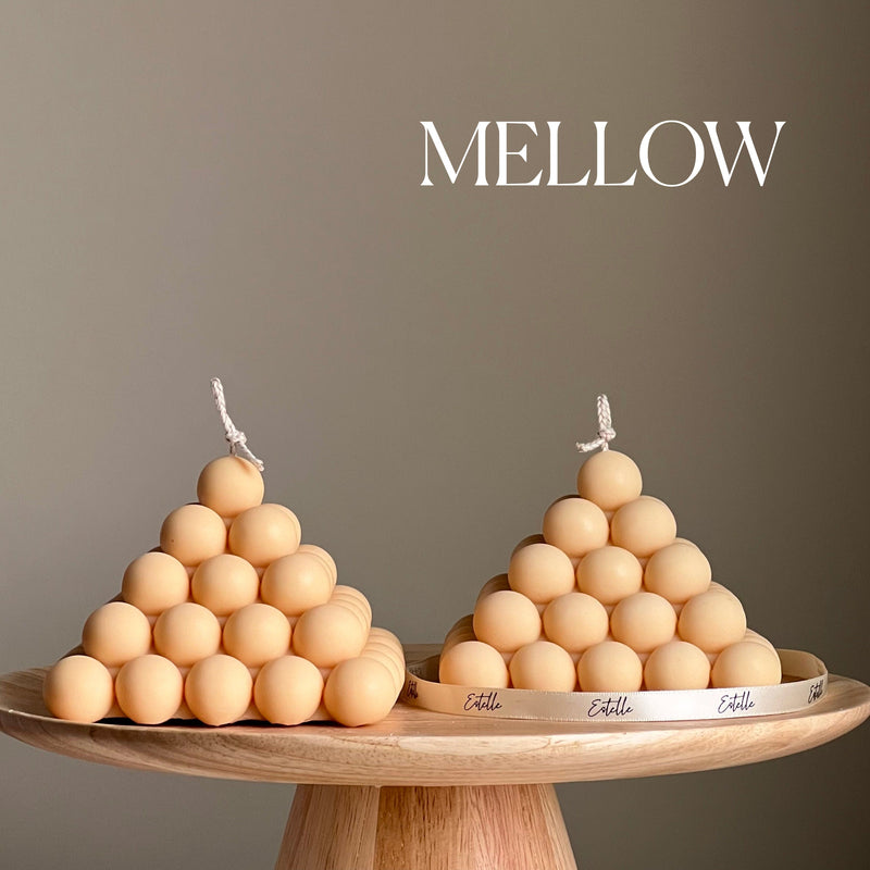 Large Bubble Pyramid Candle: Handmade Soy Vegan Home Decor-4