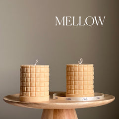 Large Knitted Soy Pillar Candle | Custom Color & Scent-4