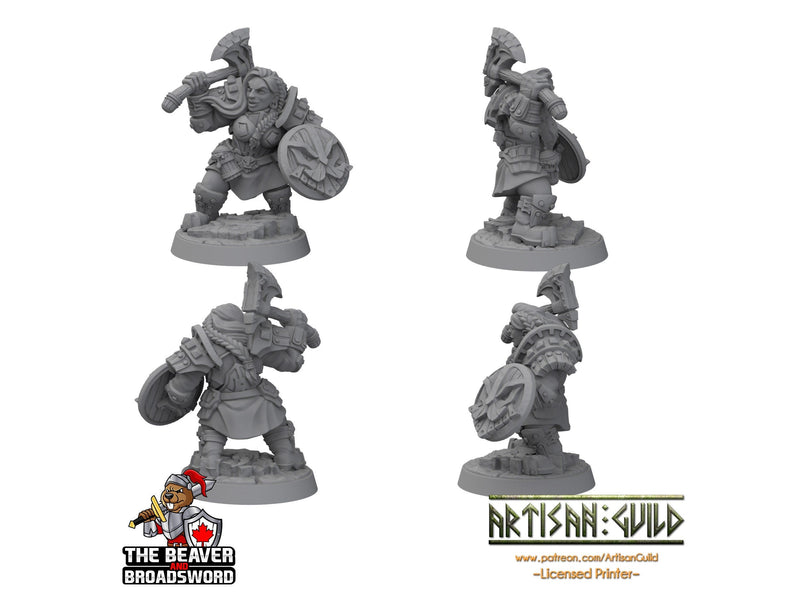 Female Dwarven Defender 2 - Artisan Guild | DnD | Fighter | Barbarian | Dwarf | Cleric | Paladin | Pathfinder | TTRPG, Wargaming, Frostgrave-2