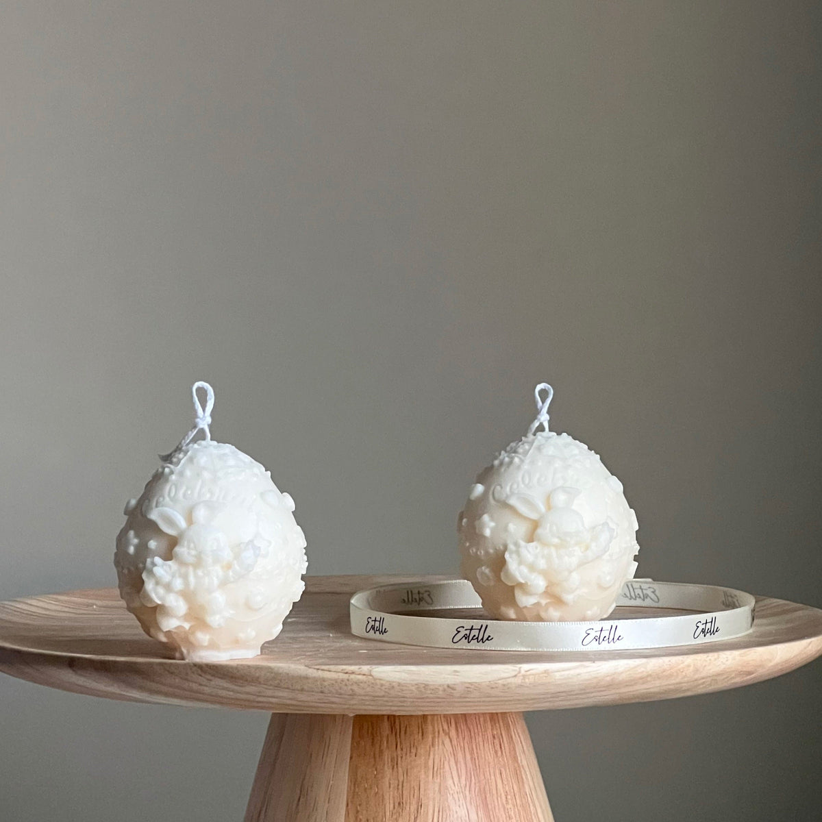 Egg Rabbit Soy Candle: Handmade Decorative Pillar Candle-3