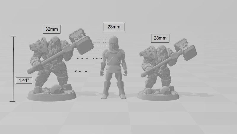 Two handed hammer Dwarven Defender - Artisan Guild | DnD | Fighter | Barbarian | Dwarf | Cleric | Paladin | Pathfinder | TTRPG | Wargaming-3