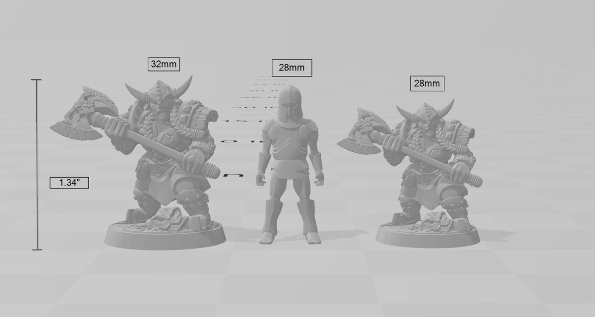 Female Dwarven Defender dnd mini with Axe - Artisan Guild | Fighter | Barbarian | Dwarf | Cleric | Paladin | Pathfinder | TTRPG, Wargaming-3