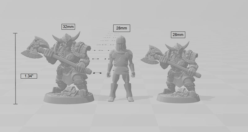 Female Dwarven Defender dnd mini with Axe - Artisan Guild | Fighter | Barbarian | Dwarf | Cleric | Paladin | Pathfinder | TTRPG, Wargaming-3