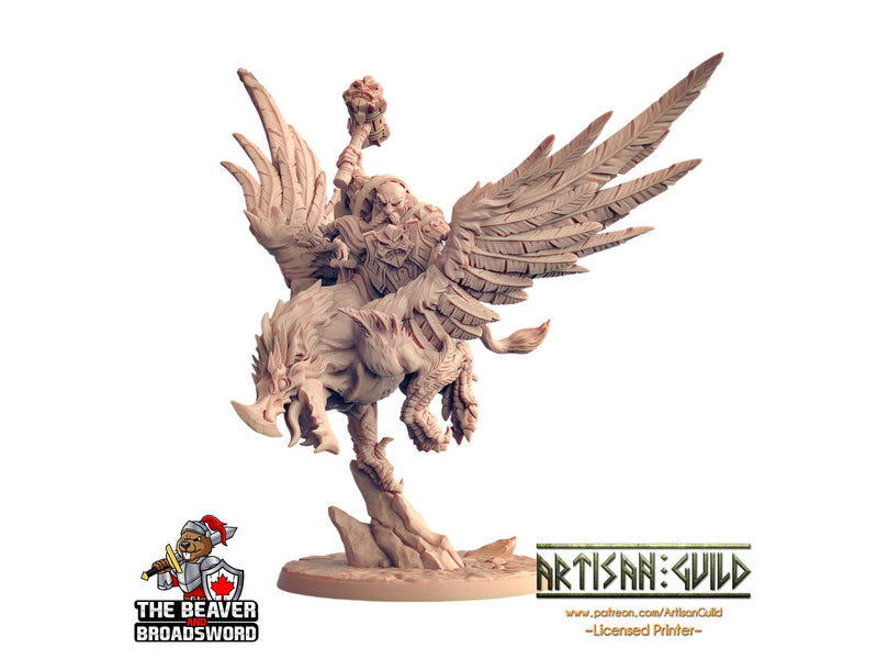Dwarven warrior on Gryphon dnd mini - Artisan Guild | Fighter | Barbarian | Dwarf | Cleric | Paladin | Pathfinder | TTRPG, Wargaming cavalry-1