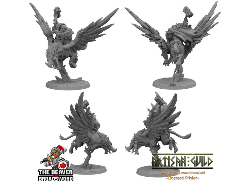 Dwarven warrior on Gryphon dnd mini - Artisan Guild | Fighter | Barbarian | Dwarf | Cleric | Paladin | Pathfinder | TTRPG, Wargaming cavalry-2