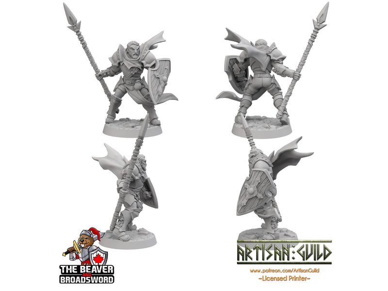 Human Male Fighter dnd Mini - Artisan Guild | Fighter | Barbarian | Knight | Cleric | Paladin | Pathfinder, TTRPG, Wargaming, Warrior, Spear-2