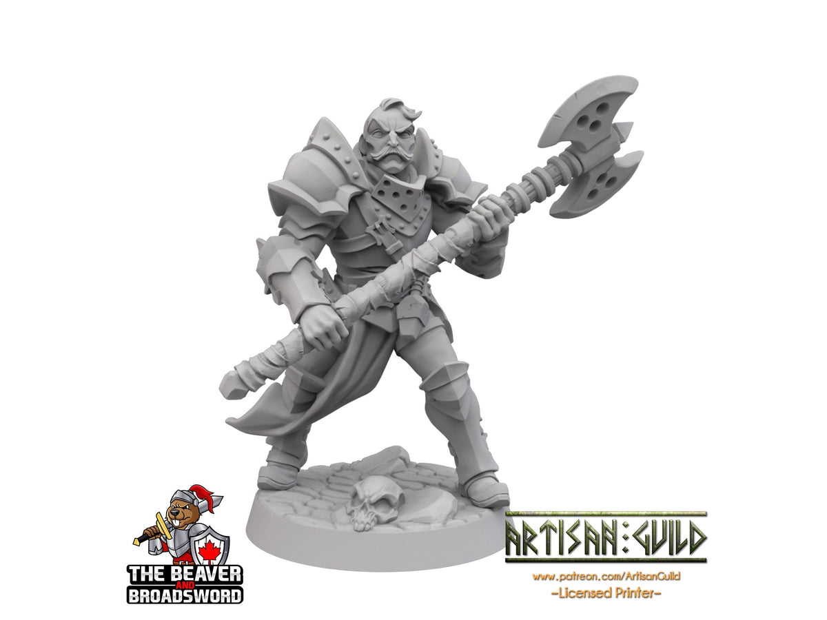 Axe Weilding Male Fighter dnd Mini - Artisan Guild | Barbarian | Knight | Cleric | Paladin, Pathfinder, TTRPG, Wargaming, Warrior, Human