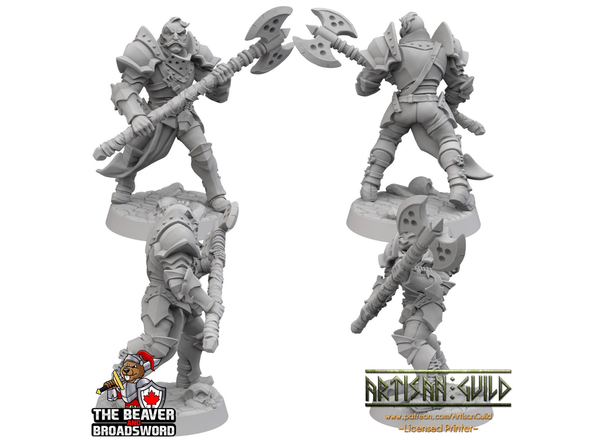 Axe Weilding Male Fighter dnd Mini - Artisan Guild | Barbarian | Knight | Cleric | Paladin, Pathfinder, TTRPG, Wargaming, Warrior, Human-2