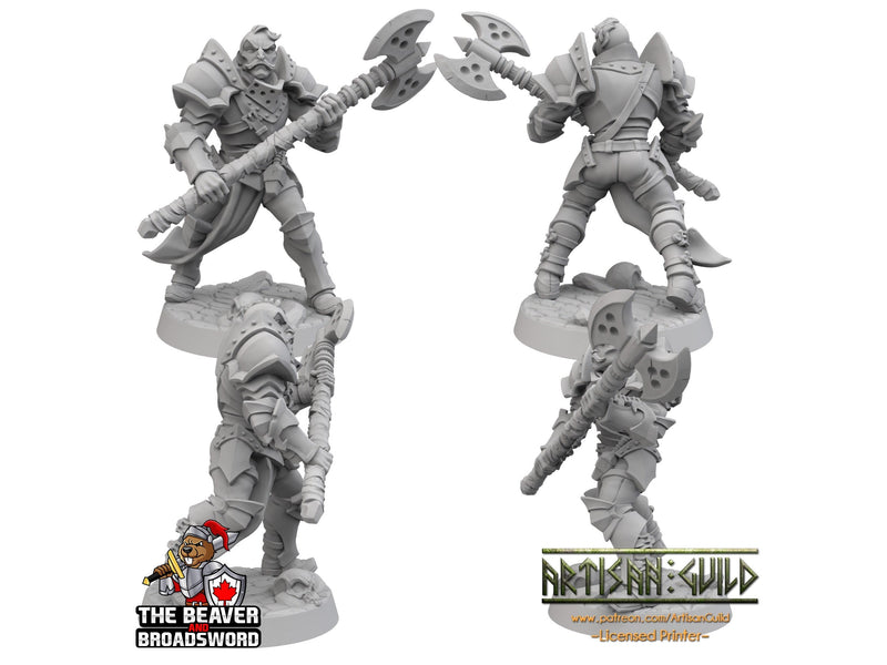 Axe Weilding Male Fighter dnd Mini - Artisan Guild | Barbarian | Knight | Cleric | Paladin, Pathfinder, TTRPG, Wargaming, Warrior, Human-2