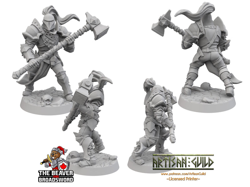 Maul Weilding Male Fighter dnd Mini - Artisan Guild | Barbarian | Knight | Cleric | Paladin, Pathfinder, TTRPG, Wargaming, Warrior, Human-2