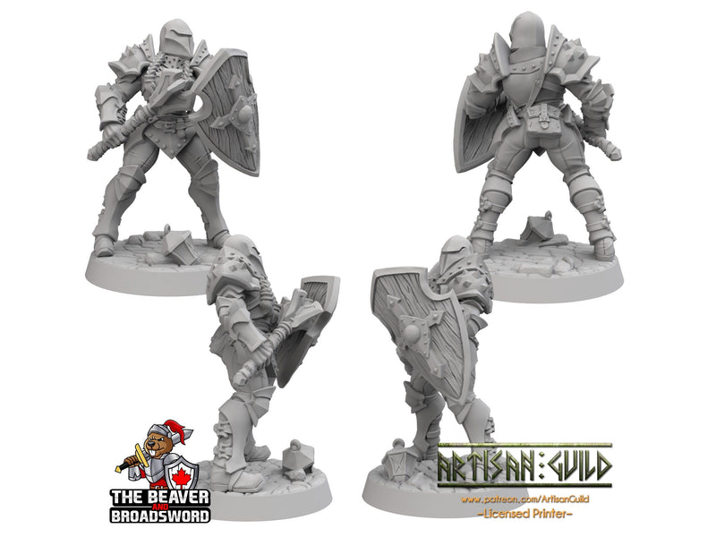 Heavy Armored Female Human Fighter dnd Mini - Artisan Guild | Barbarian | Knight | Cleric | Paladin, Pathfinder, TTRPG, Wargaming, Warrior-2