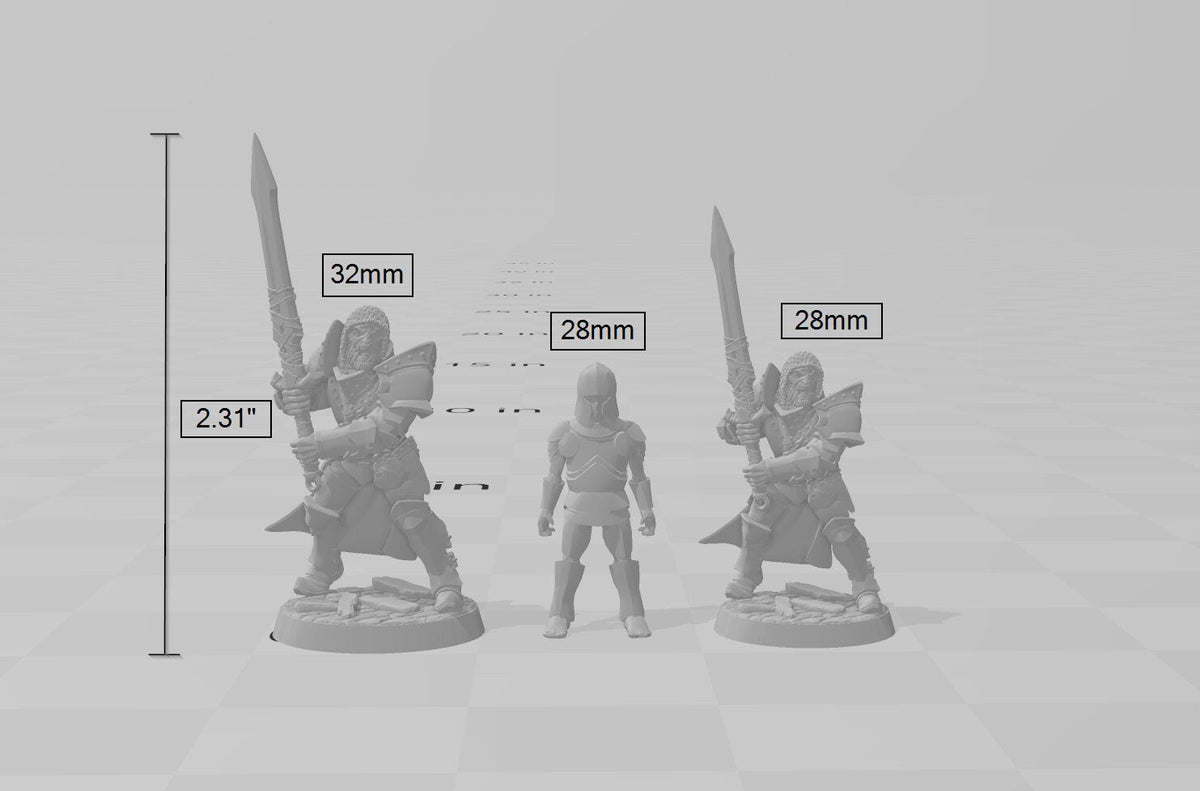 Male Human Fighter dnd Mini with Greatsword - Artisan Guild | Barbarian | Knight | Cleric | Paladin, Pathfinder, TTRPG, Wargaming, Warrior-3