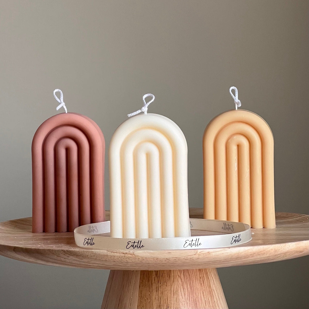 Hand Poured Rainbow Soy Wax Candle: Sculptural Home Decor-1